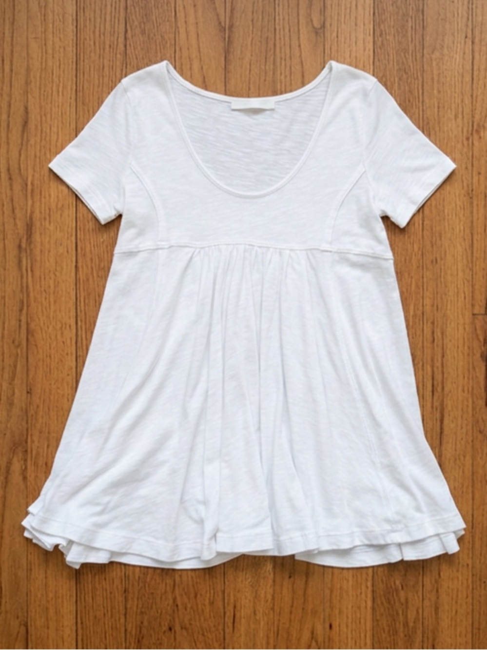 Altar'd State White Scoop Neck Pleated Tunic S